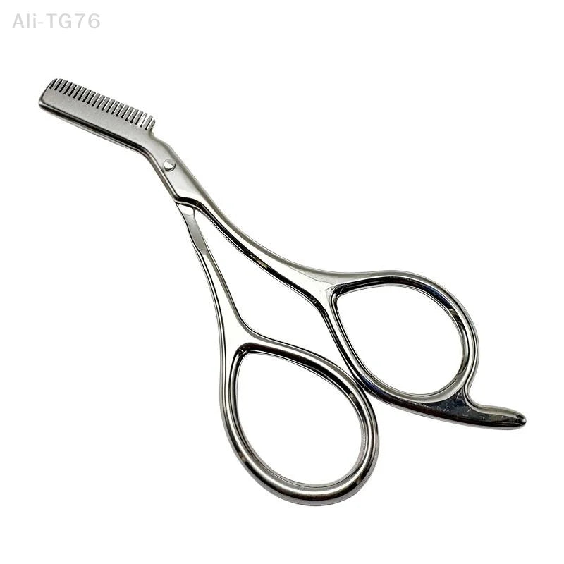 Stainless Steel Eyebrow Scissors with Comb | Precision Grooming