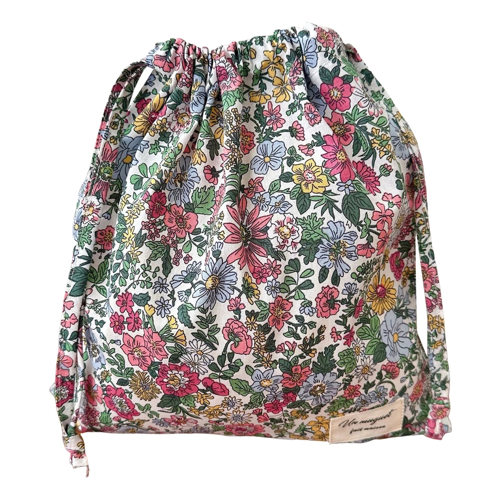 Floral Drawstring Bags Gift Bags Multi-functional Small Objects Storage Bag for Wedding Birthday Party Favors Peaceful Pleasures Health and Wellness D