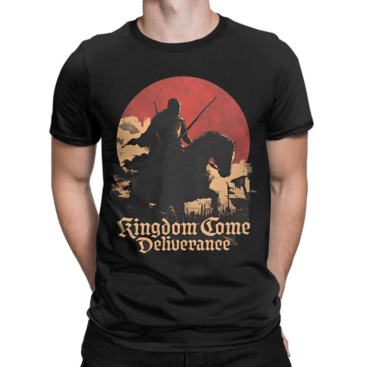 Kingdoms T Shirts for Men Pure Cotton Funny T-Shirts Round Collar Come Deliverances Tee Shirt Short Sleeve Clothing Classic Peaceful Pleasures Health and Wellness black S