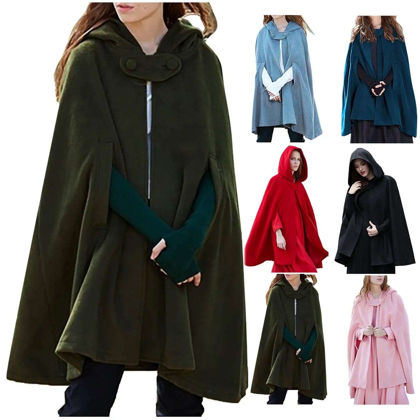Women's Medieval Hooded Cloak | Gothic Viking Halloween Cape