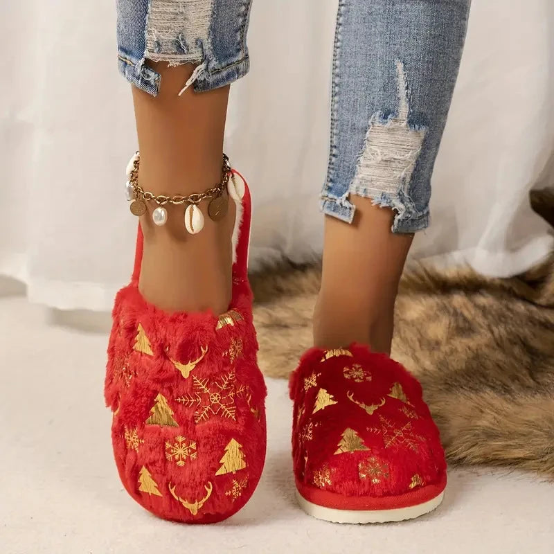 Christmas Winter Slippers Women & Men | Warm Indoor House Shoes