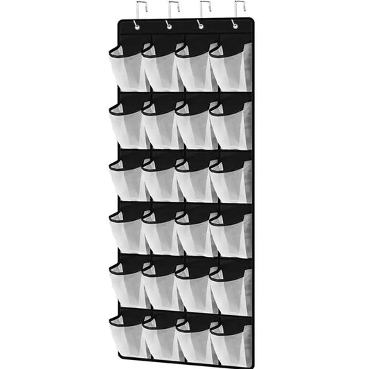 A36T-Non-Slip Breathable Large Space Mesh Pocket Shoe Storage Rack Closet Storage Rack Three-Dimensional Storage Storage Bag Peaceful Pleasures Health and Wellness Black