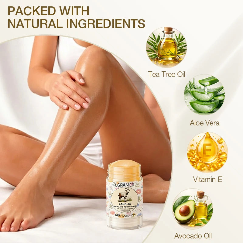 Lanolin Hand and Foot Cream for Dry Cracked, Easy to Carry & Use, Excellent Moisturizing,Long-Lasting Hydration for Hands,Ankles Peaceful Pleasures Health and Wellness
