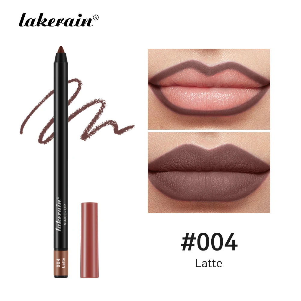 12 Colors Matte Lipliner Pencil Red Contour Tint Lipstick Waterproof Long Lasting Non-stick Cup Moisturising Lips Makeup Peaceful Pleasures Health and Wellness 4 Latte
