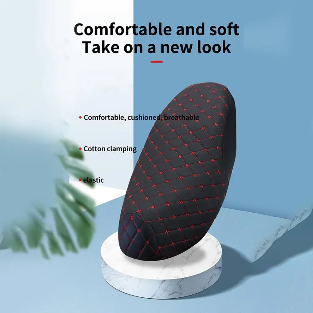 PU Leather Motorcycle Seat Cover Seat Motor Waterproof Scooter Seats Cushion Sunproof Pad Cushion Seat Cover Peaceful Pleasures Health and Wellness