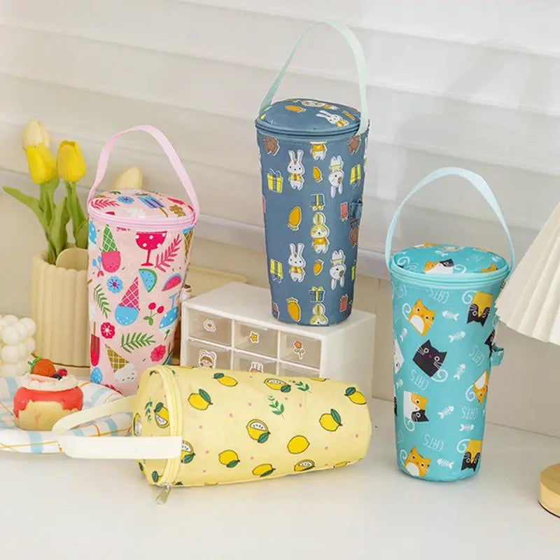Milk Tea Cup Holder Insulated Portable Handheld Carrier for Office Student Carrying Fresh Keeping Cup Bag Cover Peaceful Pleasures Health and Wellness