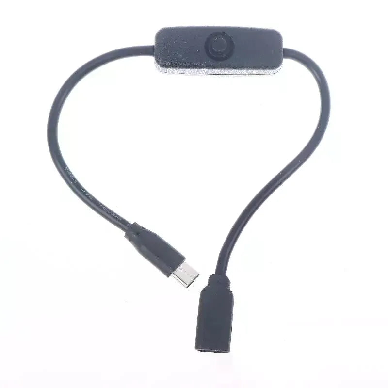 USB-C Extension Cable 4A with On/Off Switch – 30cm Power Cord