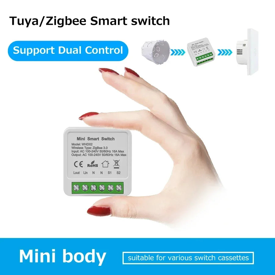 Tuya ZigBee Breaker 433 WiFi Smart Switch 2Way Breaker Relay Module 220V 110V 16A Smart Life Voice Control For Alexa Google Home Peaceful Pleasures Health and Wellness