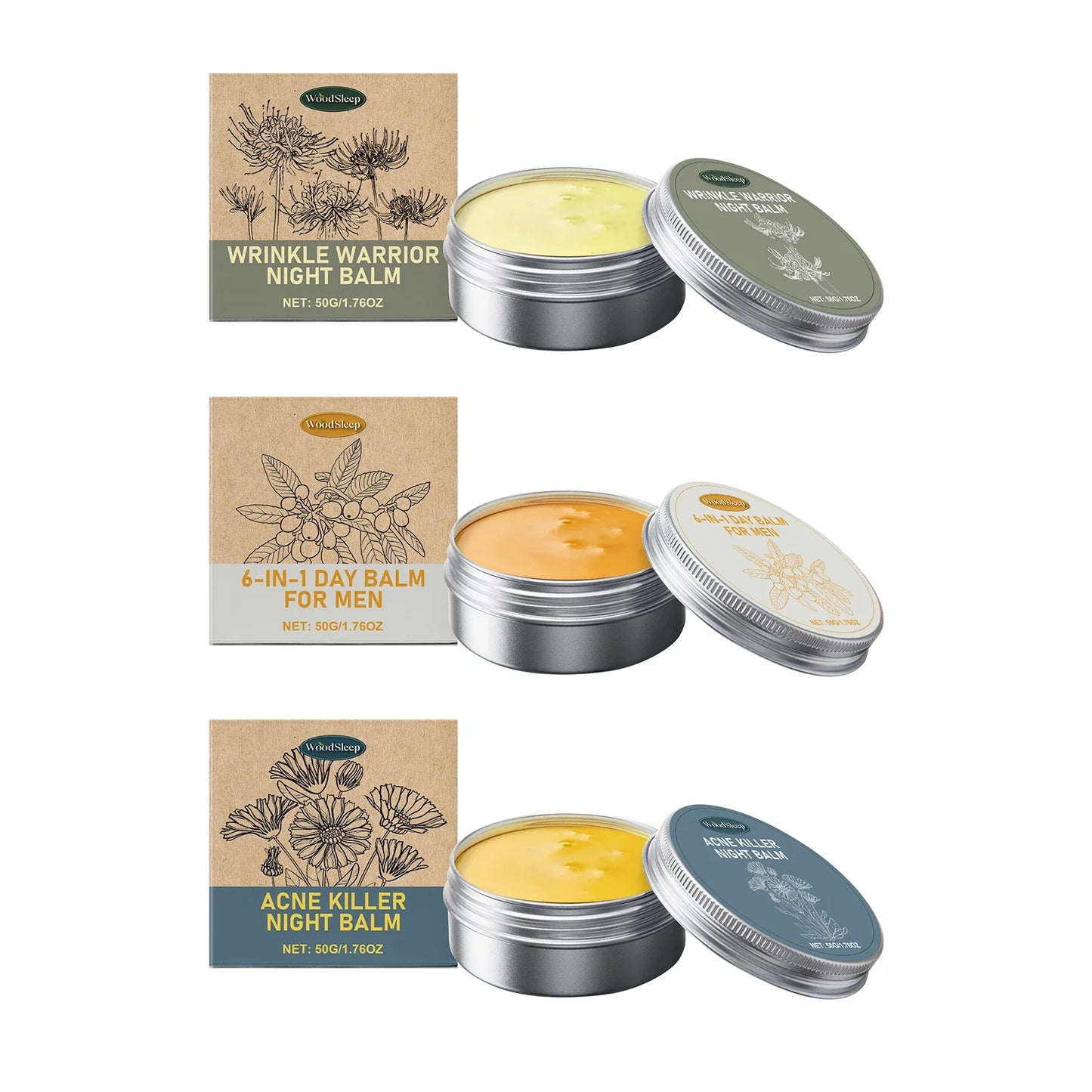 WOODSLEEP 6-in-1 Firming Day Balm Face Cream 50g | Brightening