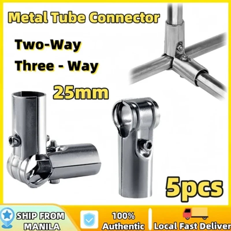 25mm Metal Tube Connectors 5/10 Pack | Pipe & Rod Support