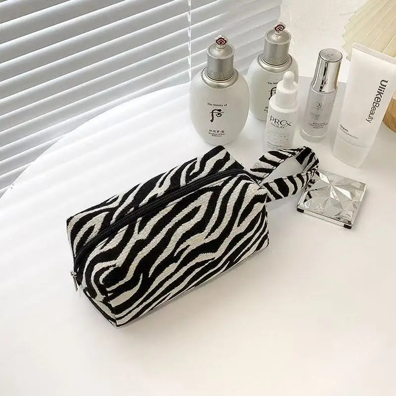 New Leopard Print Makeup Bags Pillow Pen Bag High Quality WOMEN'S Large Capacity Pillow Bag Portable Storage Handbag Peaceful Pleasures Health and Wellness zebra