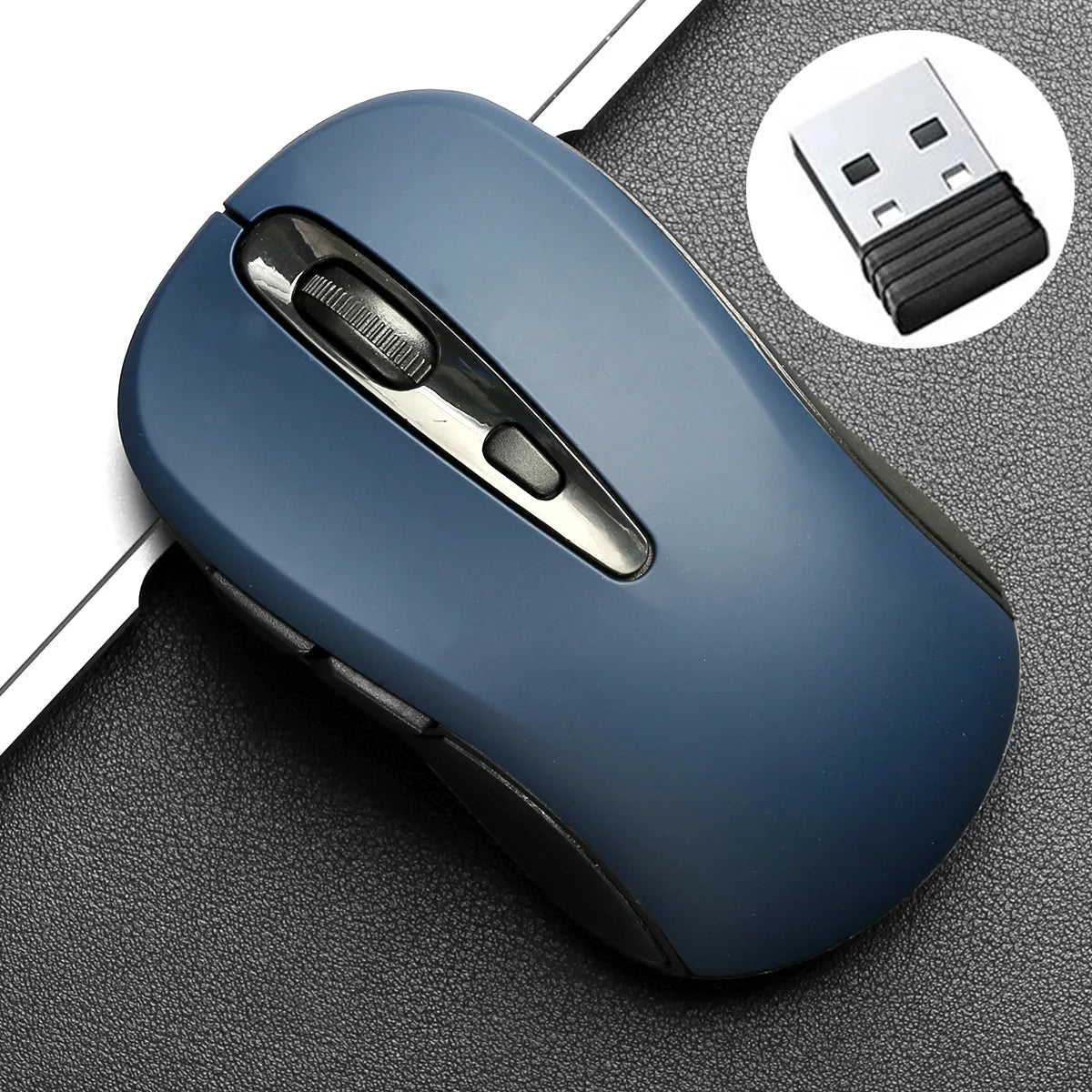 2.4G Wireless Mouse Portable Optical Office Mouse Silent Mouse Adjustable DPI Levels for Laptop Notebook PC MacBook Battery Mice Peaceful Pleasures Health and Wellness Blue