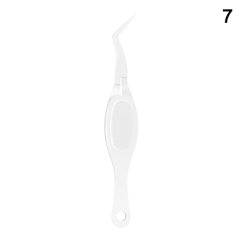 Reverse Tweezers Straight Curved Tweezer X-shaped Stainless Steel Multifunctional Eyelash Curler Extension Antislip Makeup Tool Peaceful Pleasures Health and Wellness 7