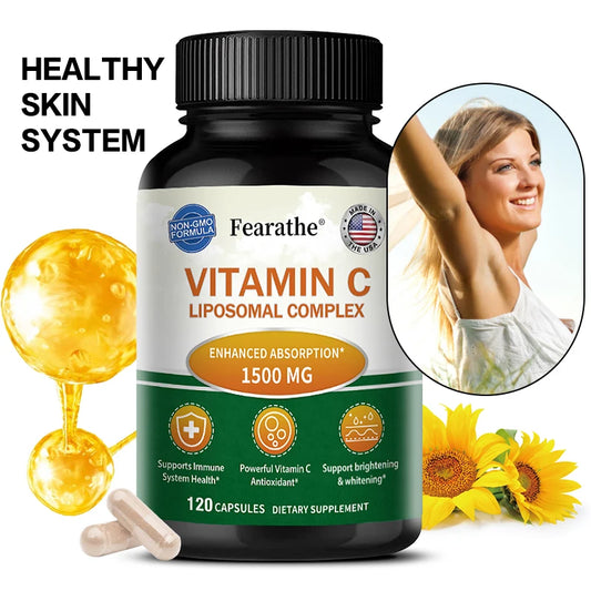 Liposomal Vitamin C Capsules - Powerful Antioxidant, Promotes Collagen Production, Skin Glow, Supports Heart, Immune Health Peaceful Pleasures Health and Wellness