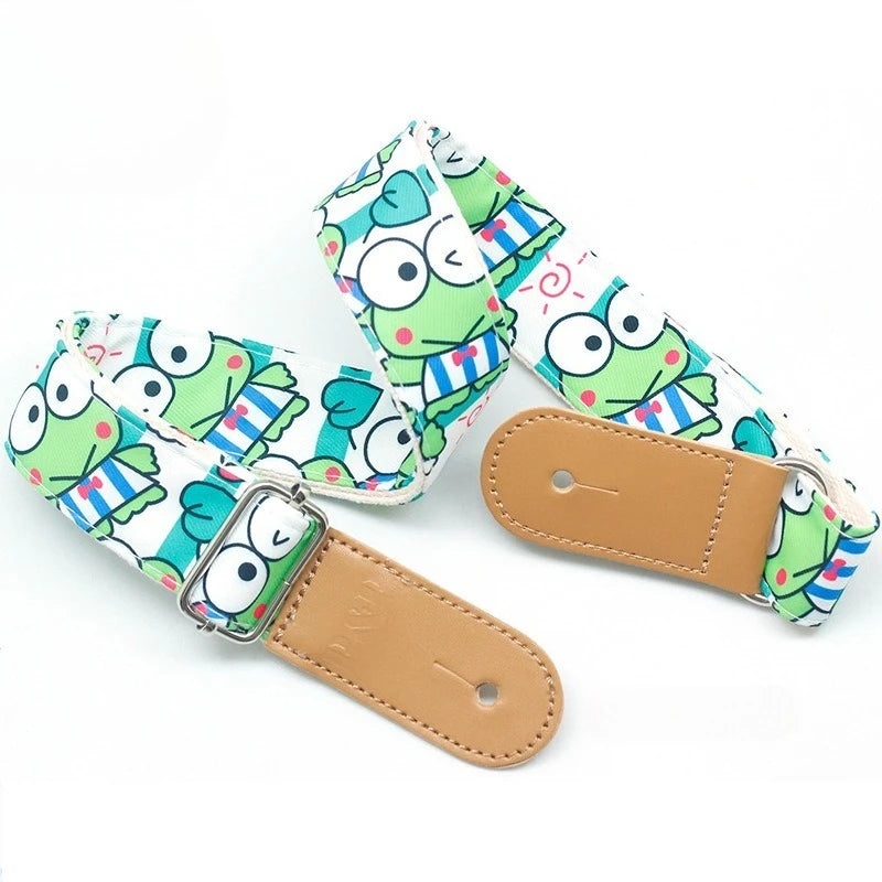 Cute Cartoon Printed Ukulele Strap Adjustable Guitar Belt Shoulder Straps for Ukulele Electric Acoustic Guitar Bass Accessories Peaceful Pleasures Health and Wellness