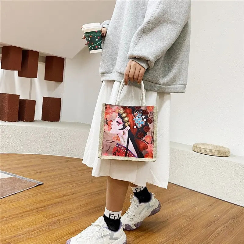 Women Casual Canvas Handbag Large Purse with Soft Handles & Inner Pocket for Mobile Phone Cosmetics Books Peaceful Pleasures Health and Wellness