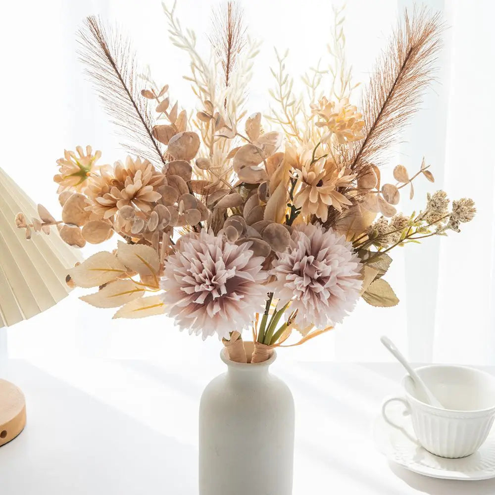 Silk Chrysanthemum Artificial Flower Bouquet | Wedding & Home Decor
