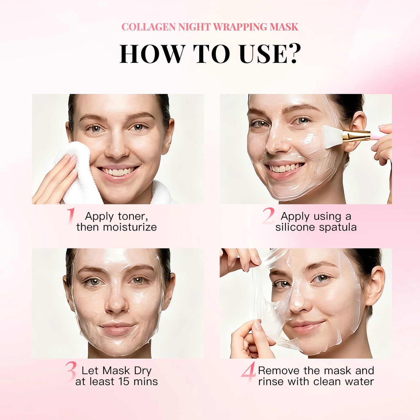 Collagen Night Wrapping Mask for Effective Brightening Peaceful Pleasures Health and Wellness