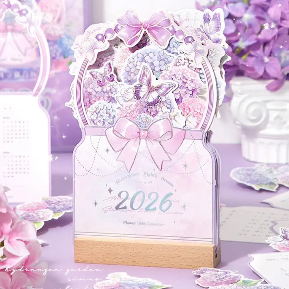 2026 Bloomy Flowers Calendar Desk Calendar Tabletop Calendar Standing Monthly Calendar Year For Home School Desktop Decorations Peaceful Pleasures Health and Wellness