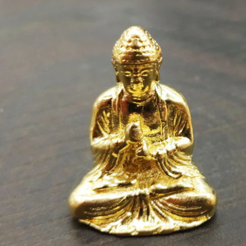 Pure Copper Buddha Figurine – Shakyamuni Home & Car Decor