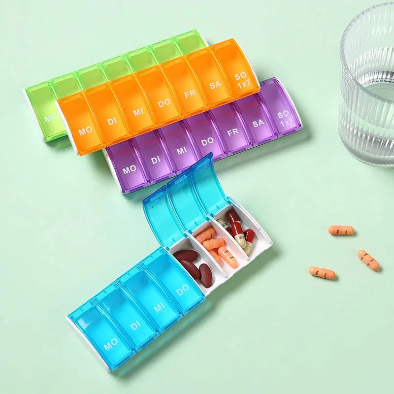 7-Day Weekly Pill Organizer | Portable Daily Tablet Case