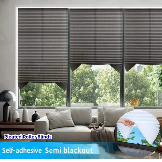 Self-Adhesive Pleated Blackout Roller Blinds | No-Drill Shade Pleated Roller Blind Peaceful Pleasures Health and Wellness