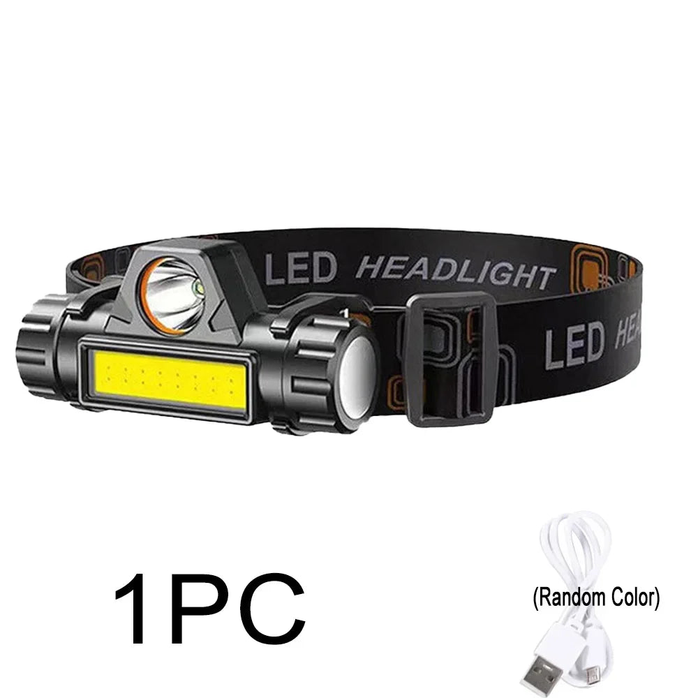 USB Rechargeable LED Headlamp | XPE COB Magnetic Torch