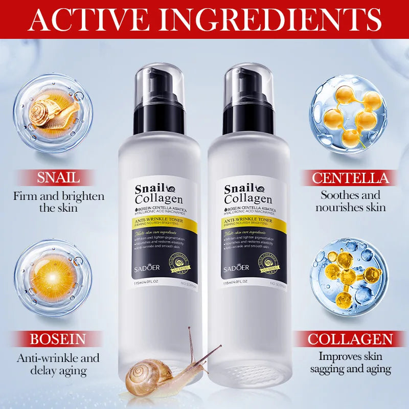 SADOER Snail Collagen Face Toner – Hydrating & Brightening