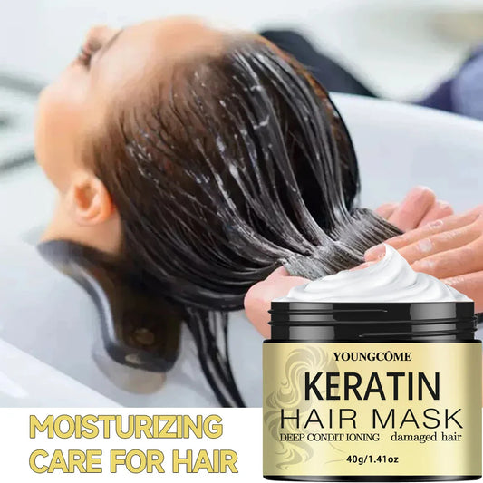 YOUNGCOME Keratin Hair Mask – Deep Conditioning Treatment 210g Keratin Hair Mask Oasis Select 40G