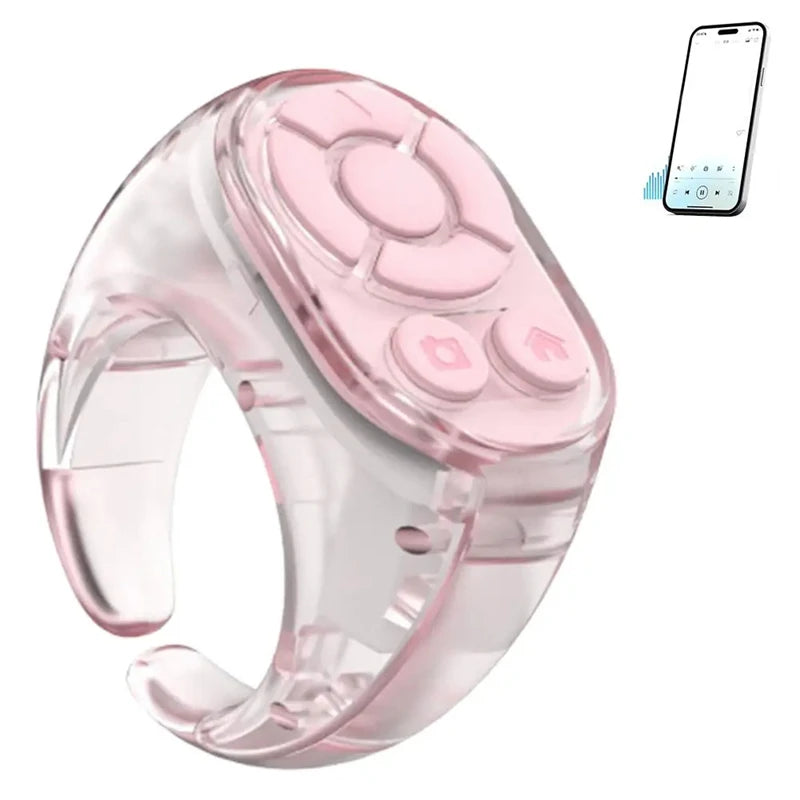 Bluetooth Ring Remote – Page Turner, Camera Shutter & Media Peaceful Pleasures Health and Wellness Pink