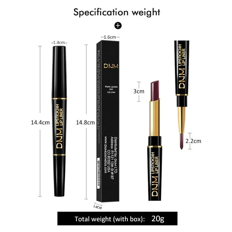 IFANYUO 2-in-1 Lip Liner & Matte Lipstick – 12 Colors