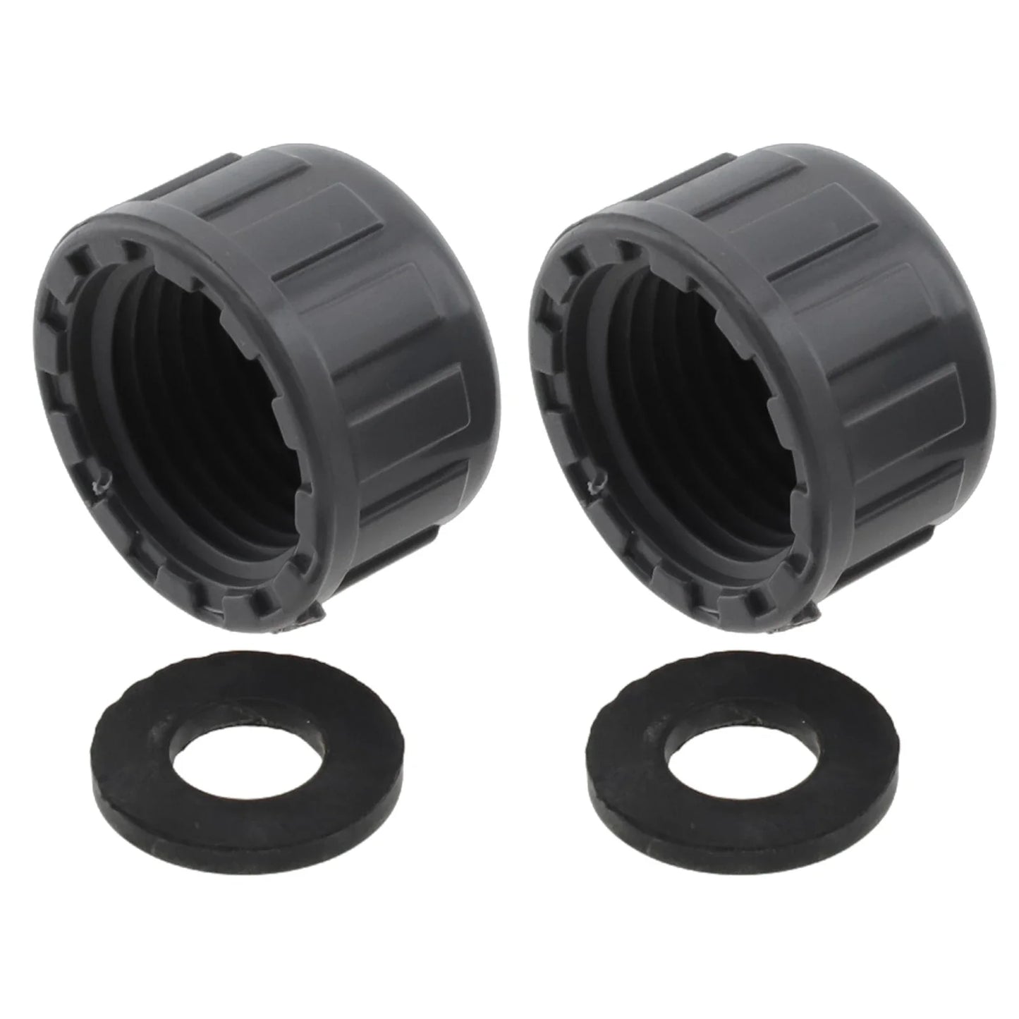 2-Pack PVC Female Thread End Cap 20/25/32mm + Rubber Seals