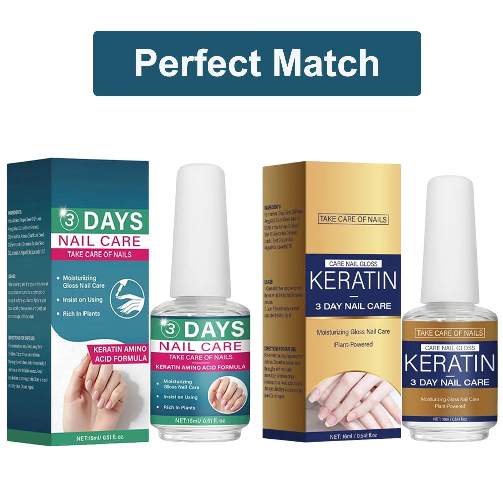 3 Days Nail Care Oil Keratin Amino Acid Formula Fast Dry 90s Salon Shine No Chip Deep Moisture Nail Strengthener,15ml Peaceful Pleasures Health and Wellness