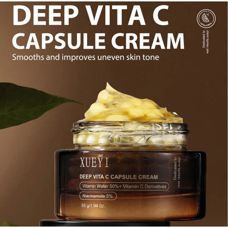 Vc Capsule Collagen Cream Brand Deep Moisturizing Hydration Firming Brightening Delicate Facial Skin Gentle Cream Peaceful Pleasures Health and Wellness