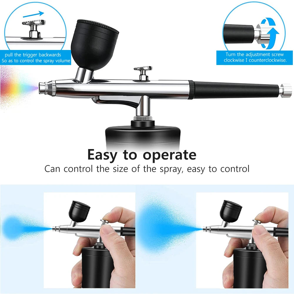 Airbrush Nail With Compressor Portable Air brush Nails Compressor For Nail Art Paint Painting Crafts Airbrush Compressor Kit Peaceful Pleasures Health and Wellness
