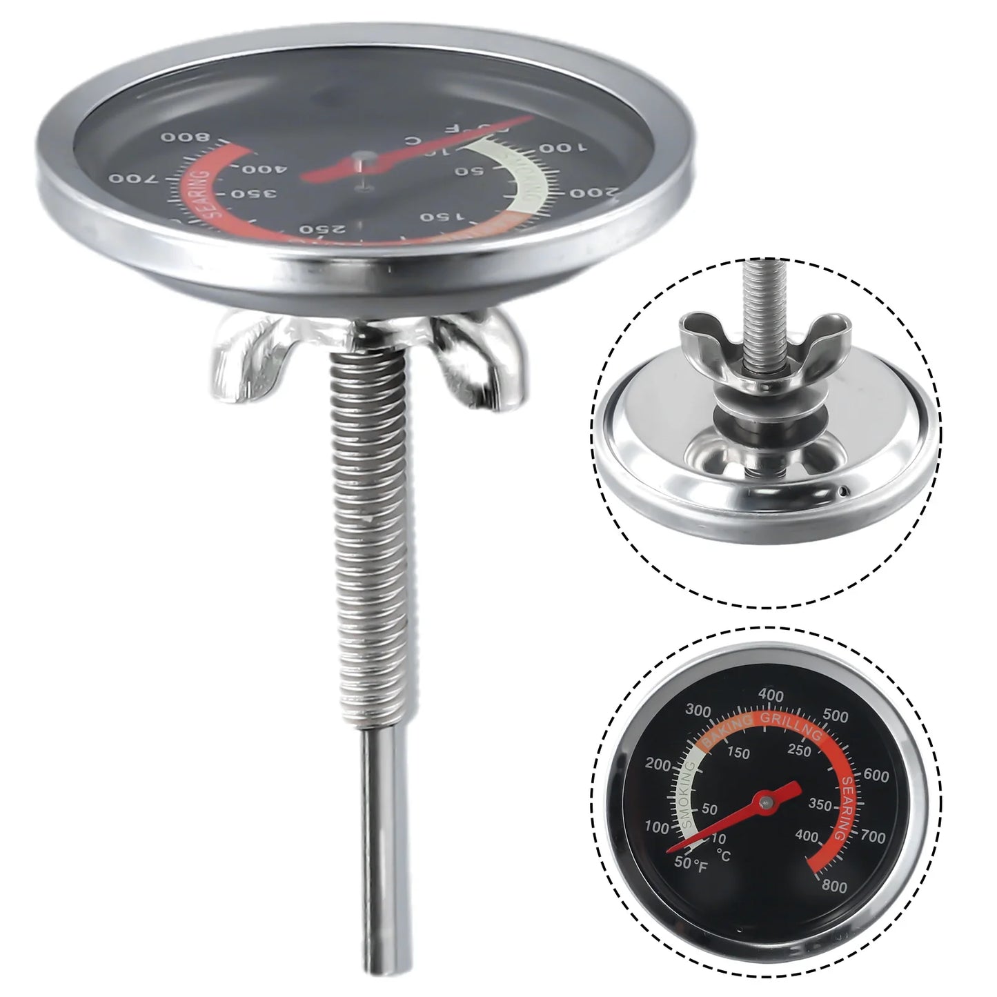 Barbecue Thermometer Oven Temp Gauge 10 400 BBQ Grill Temperaturer