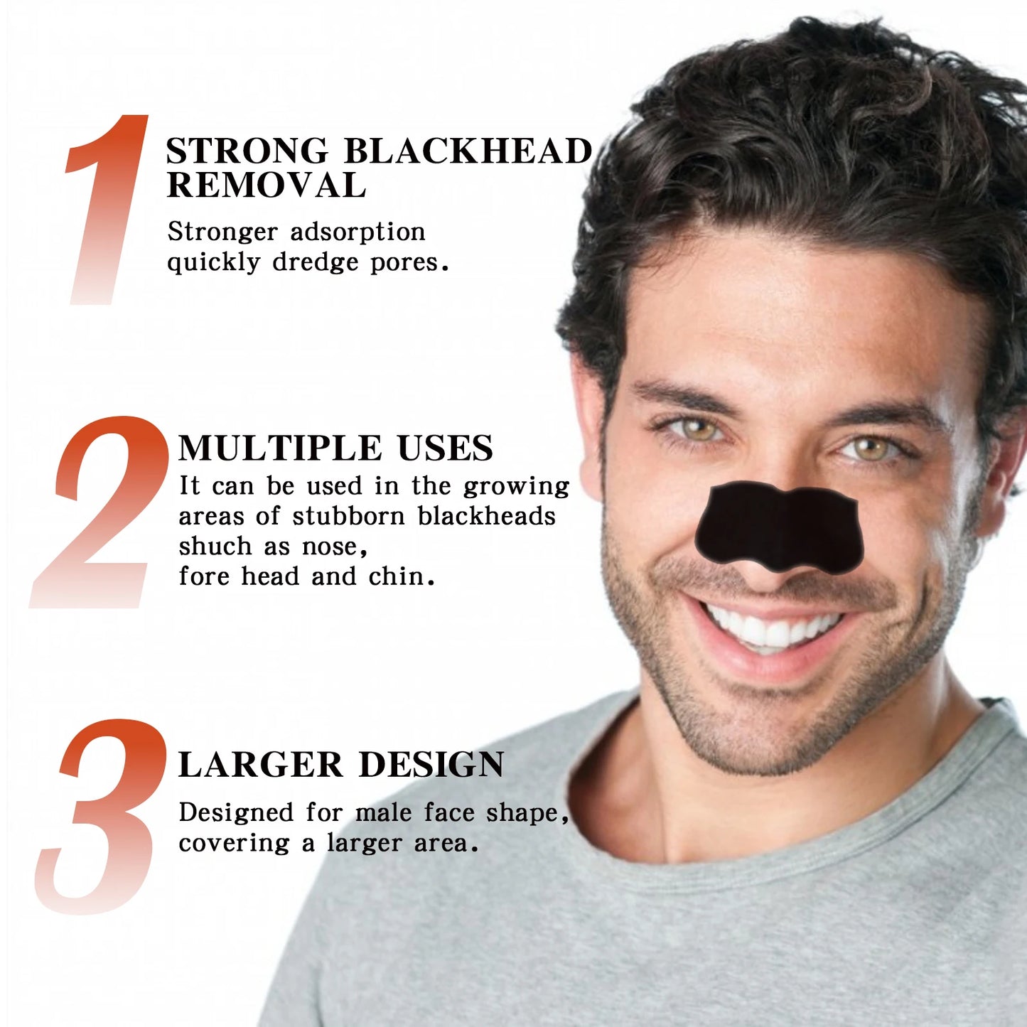 Men's Bamboo Charcoal Nose Strips | Deep Pore Cleansing 10pk
