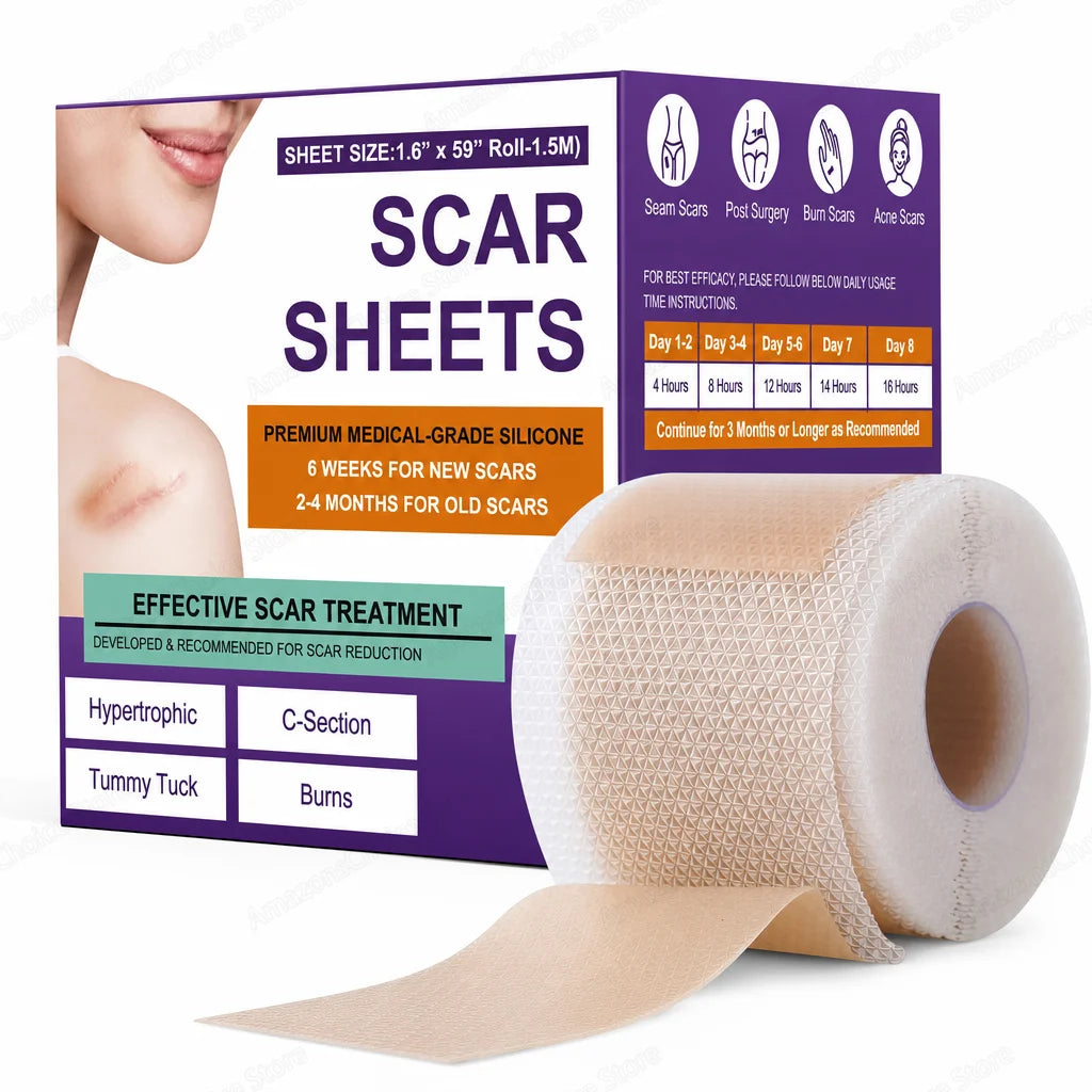 0.5M/1.5M/3M*4cm Silicone Scar Sheets Removal Strips Silicone Gel Scar Strip For Acne Keloid Surgery Burn Treatment Scar Patch Peaceful Pleasures Health and Wellness