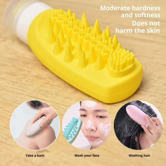 2-in-1 Silicone Travel Bottle & Shampoo Brush | 90ml Refillable Refillable Travel Bottle Peaceful Pleasures Health and Wellness