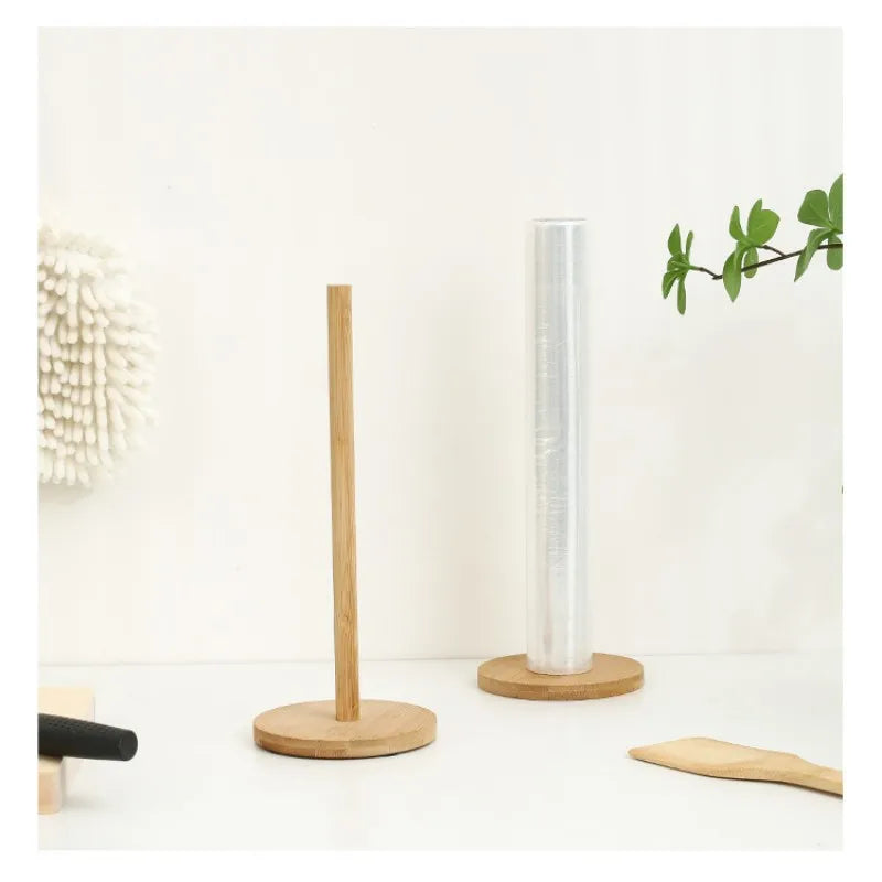 Bamboo Vertical Paper Towel Holder – Freestanding Tissue Rack