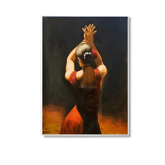 Hanging Canvas Paintings for Hotel, Living Room Dancer Painting, Latina Woman Oil Painting, High Quality, Hand-painted Painting Peaceful Pleasures Health and Wellness 90x120cm