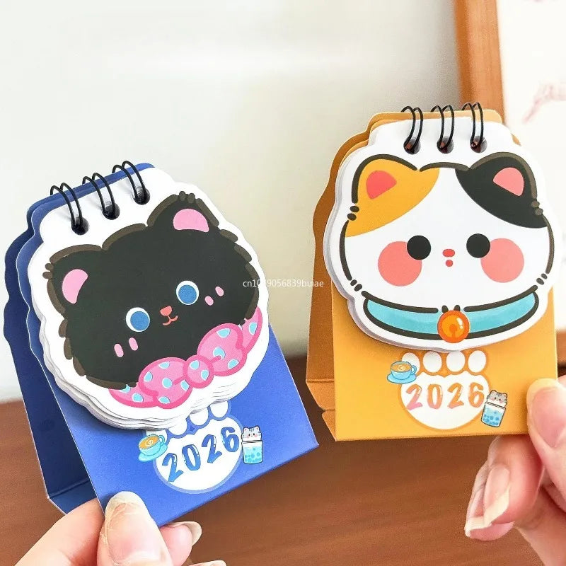 Cute 2026 Mini Desk Calendar Cartoon Cat Daily Organization Desktop Calendar Coil Planner To Do List Coil Calendar School مكاتب Peaceful Pleasures Health and Wellness