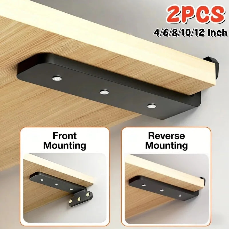 2PCS Heavy Duty Suspended Tripod Brackets,400kg Bearing,Floating Shelf Support Brackets,Hidden Wall Fixed Partition Storage Rack Peaceful Pleasures Health and Wellness