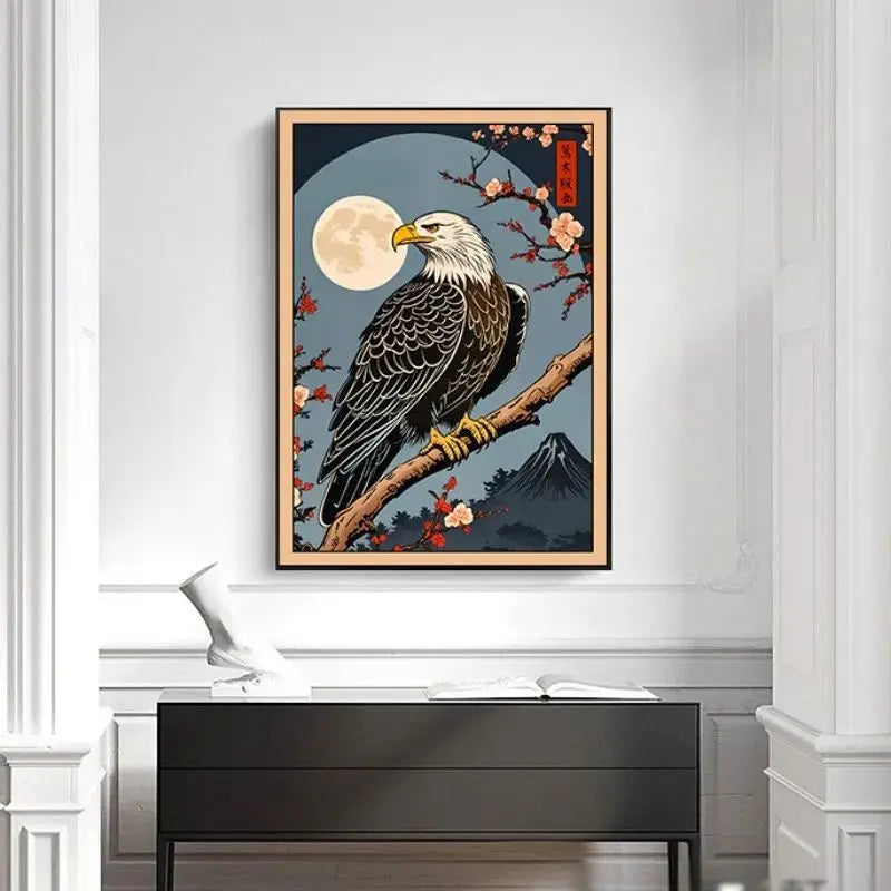 Japanese Animal Canvas Print | Vintage Tiger Fox Deer Retro Poster