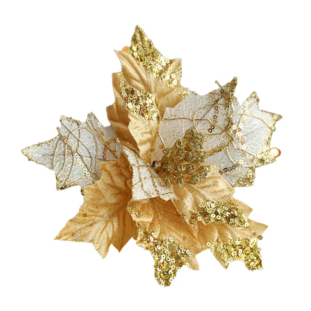 20cm Flannel Christmas Flower Ornament | DIY Tree Decoration