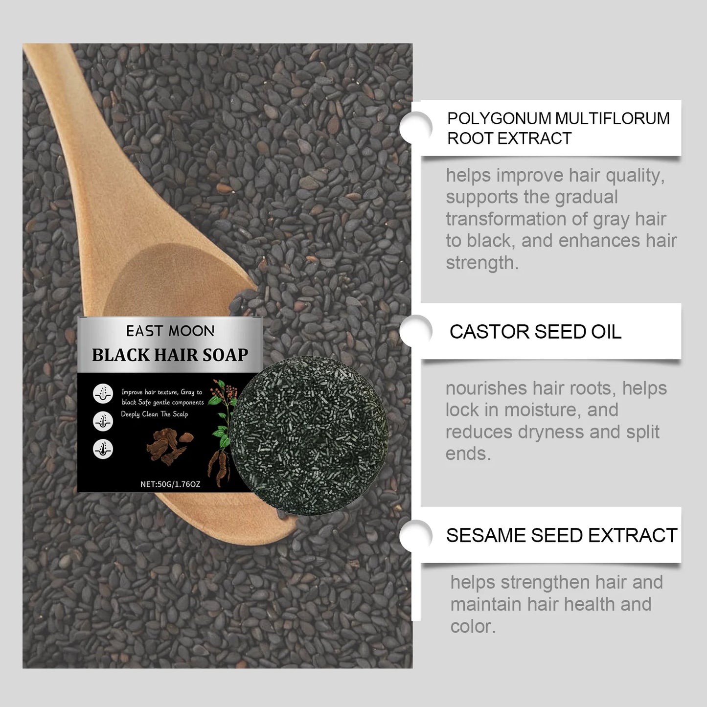 Bamboo Charcoal Hair Cleansing Soap Bar – Scalp Repair & Nourish