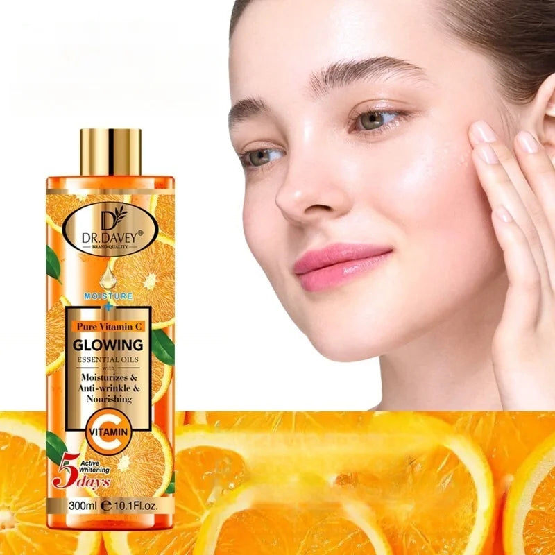 300ml Dr. Davey Vitamin C Skin Care Oil Moisturizes and Nourishes Skin Large Capacity Full Body Essential Oil Peaceful Pleasures Health and Wellness
