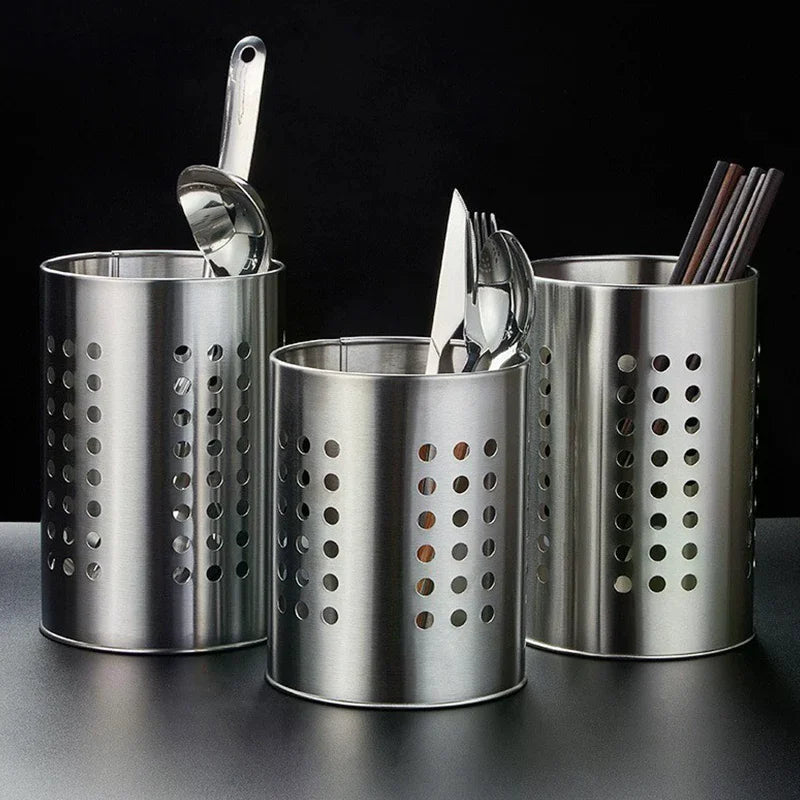 Stainless Steel Chopstick Holder & Utensil Caddy with Drain Holes