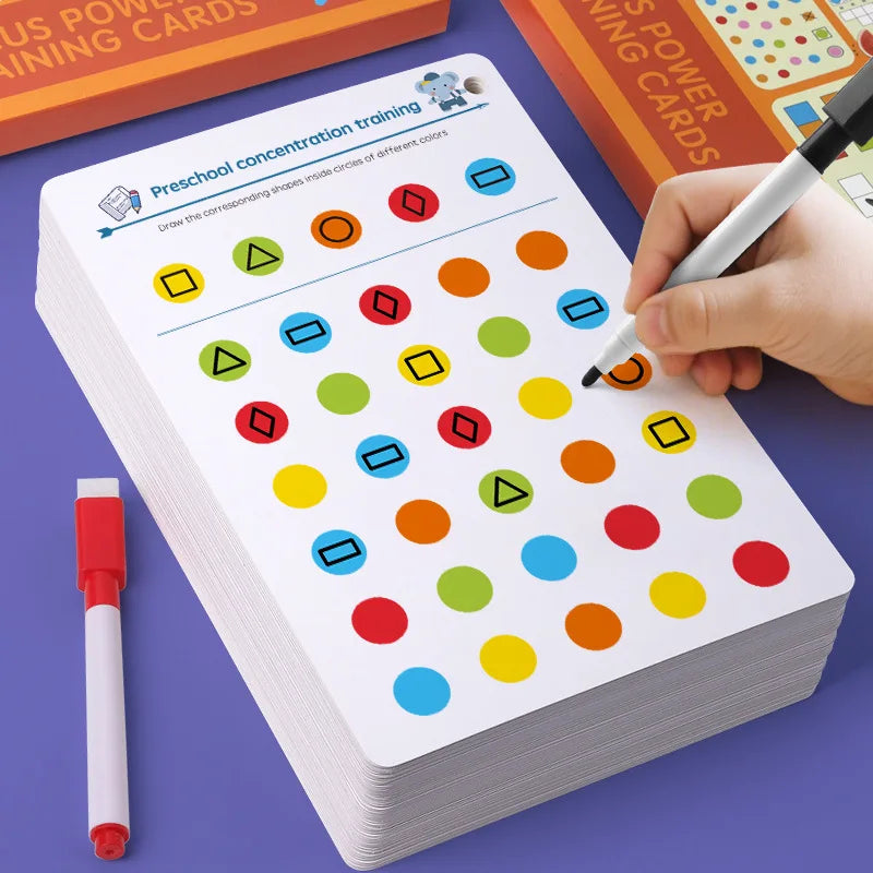 Magical Tracing Workbook Control Training Book Reusable Kids Cards