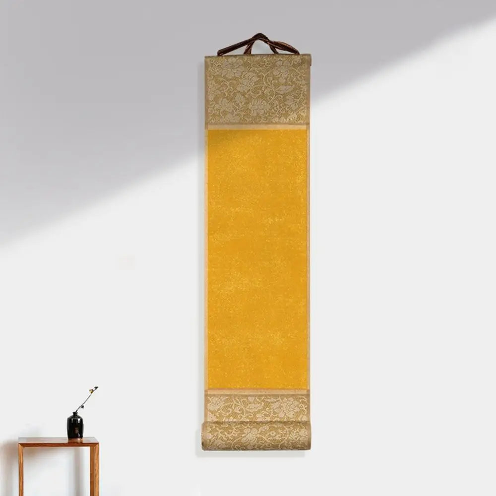 Gilded Rice Paper Hanging Scroll | Blank Mini Batik Art Scroll